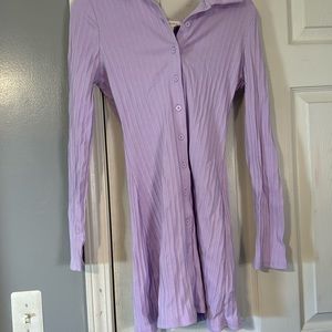 NEW WITH TAGS pacsun purple button up collared dress